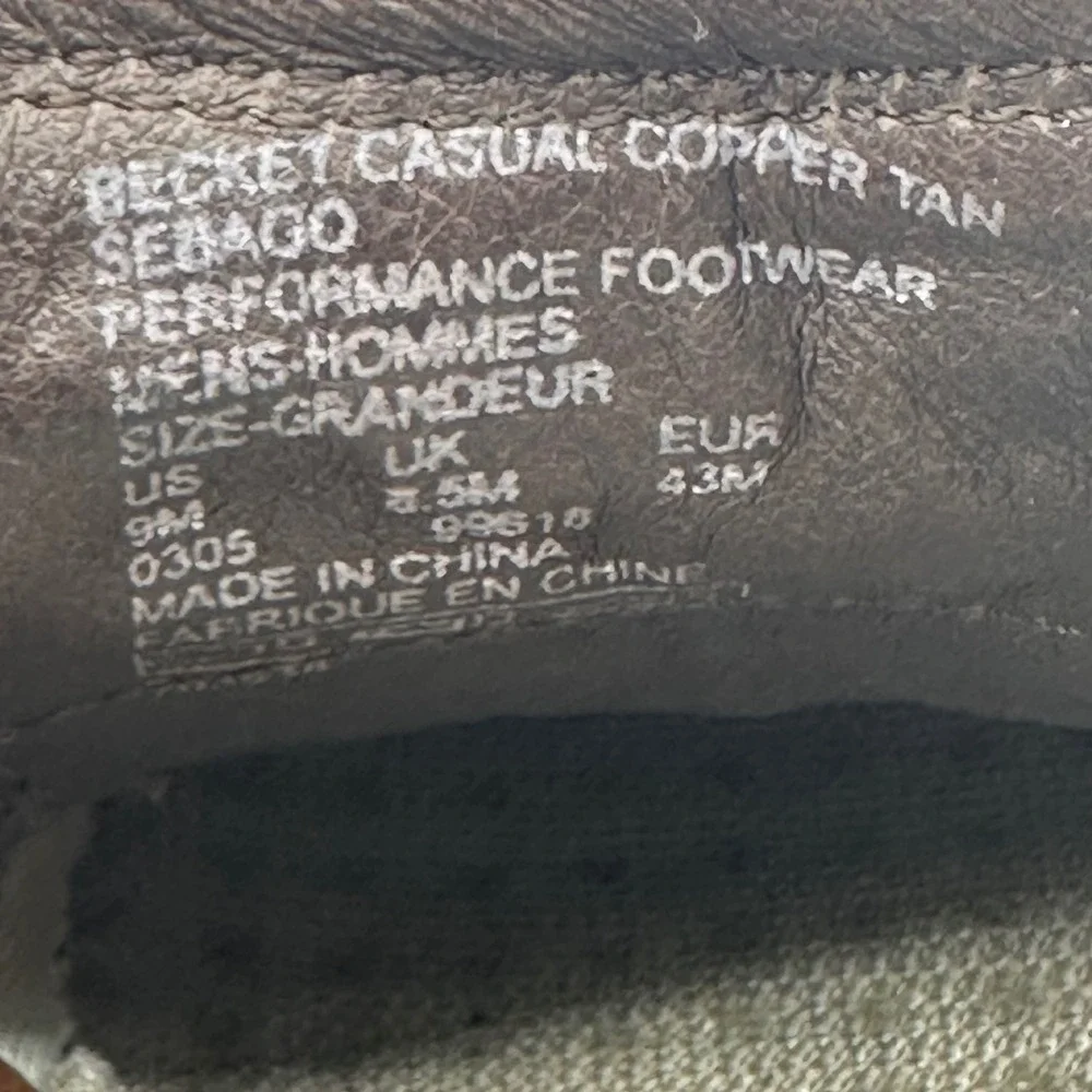 Sebago 99618 Mens Size 9M‎ Becket Casual Copper Tan Leather Mesh Boat Shoes